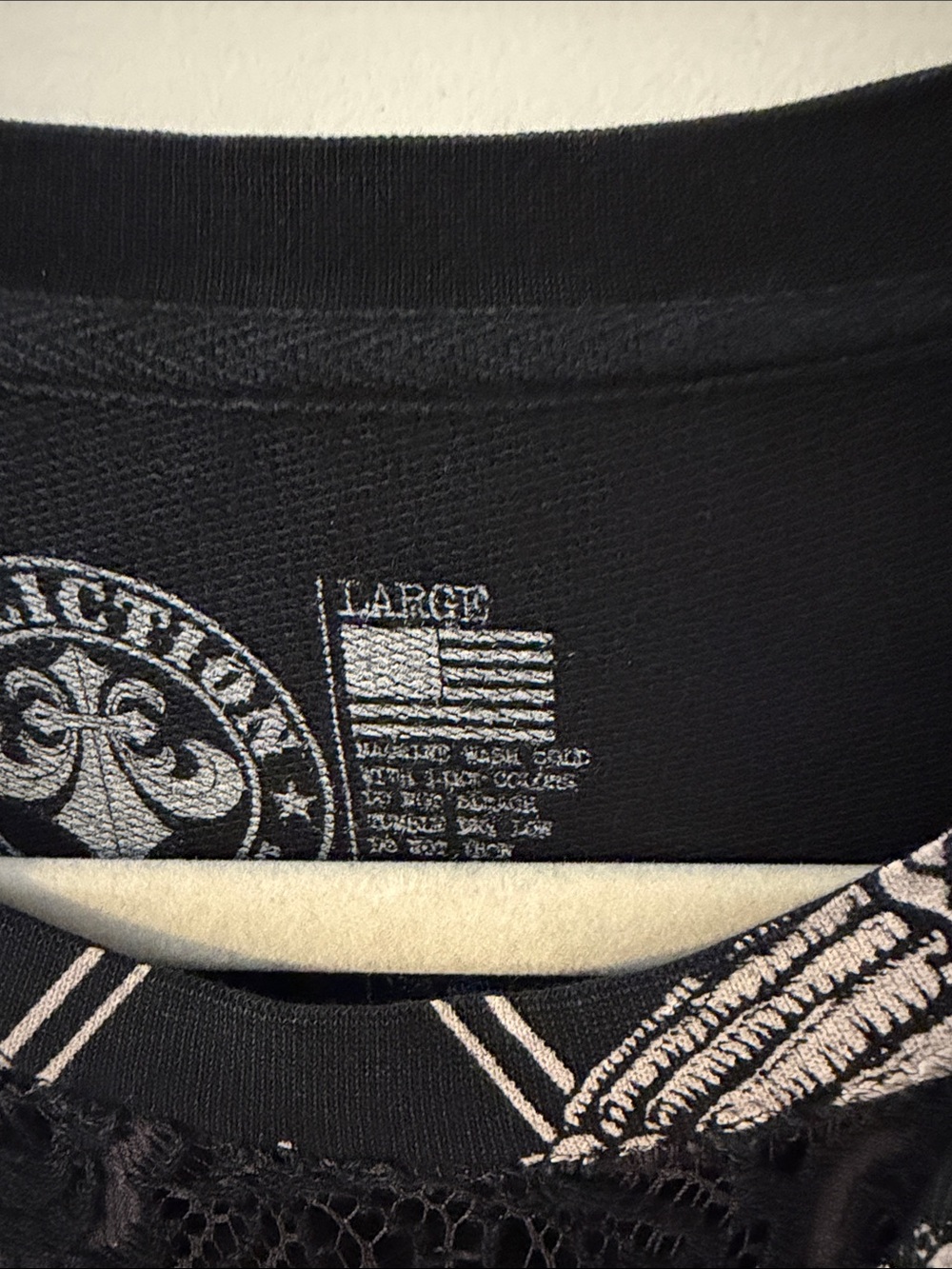 Affliction Black Lace-Up Sweatshirt with White Feathered Skull Graphic - Picture 2 of 4